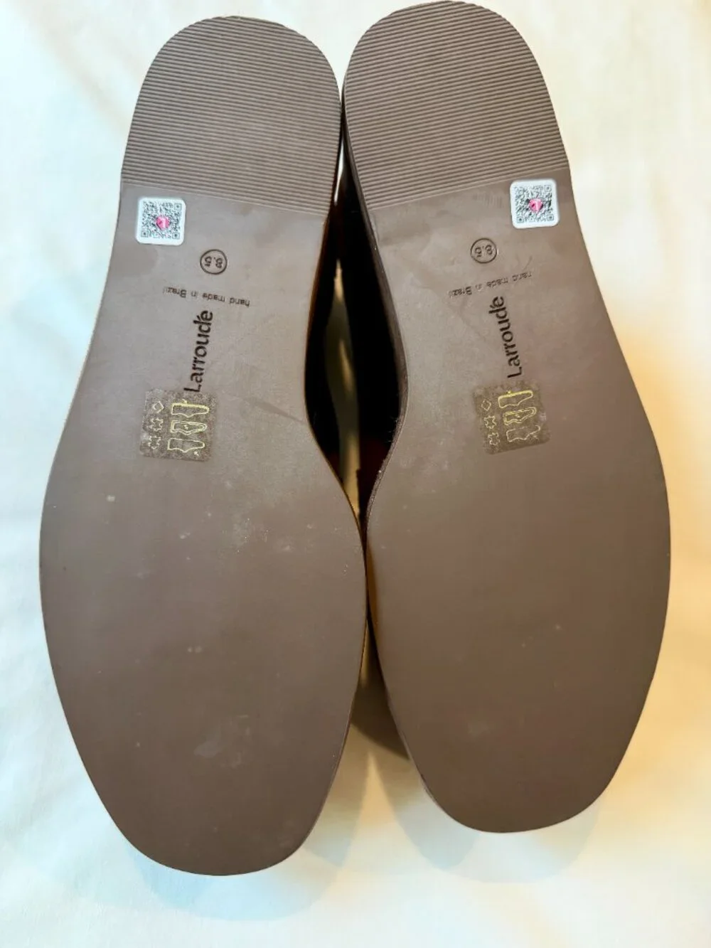 Larroudé Suki Platform/Flatform Loafer, Burnt Umber suede, size 8.5 (EU 38.5).